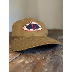 Louisville Kentucky Embroidered Tan Baseball Hat Adjustable Strapback Cap